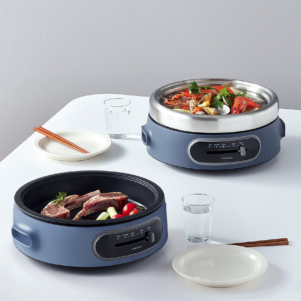 Nồi Điện Đa Năng - LocknLock Multi Cooker With Ss Pot 220 - 240V, 50/60Hz, 1300 - 1500W, 4L - Màu Navy - EJP542NVY